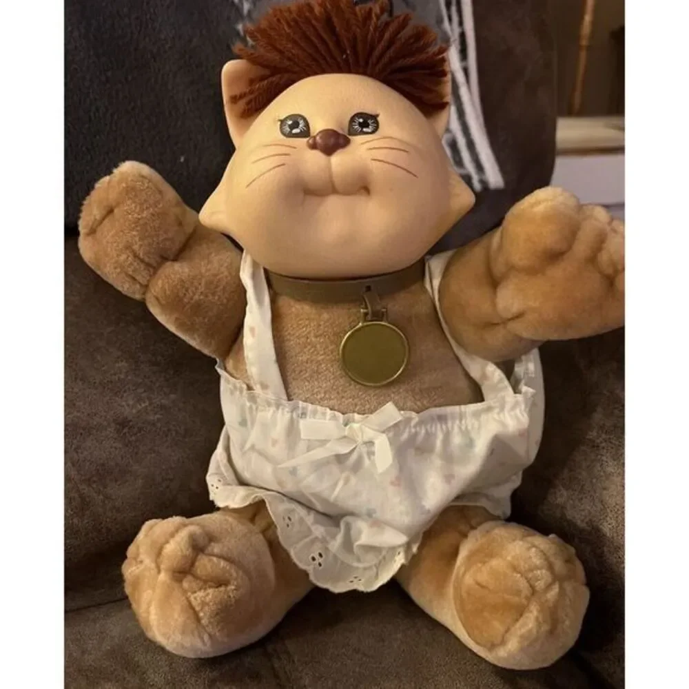 Authentic 1983 Cabbage Patch Kids Koosa Plush Cat in Orig Dress 15
